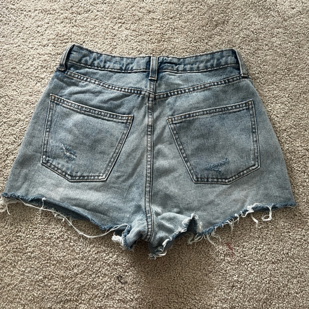 Wild Fable Super High Rise Cut off Blue Distressed Jean Shorts - Picture 4 of 4